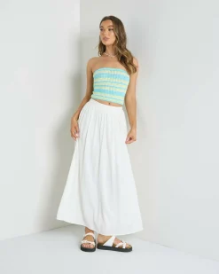 Tops*Mooloola Bimi Crochet Tube Top Blue/green