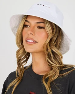 Headwear*Rusty Blanco Reversible Bucket Hat White