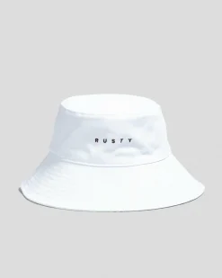 Headwear*Rusty Blanco Reversible Bucket Hat White