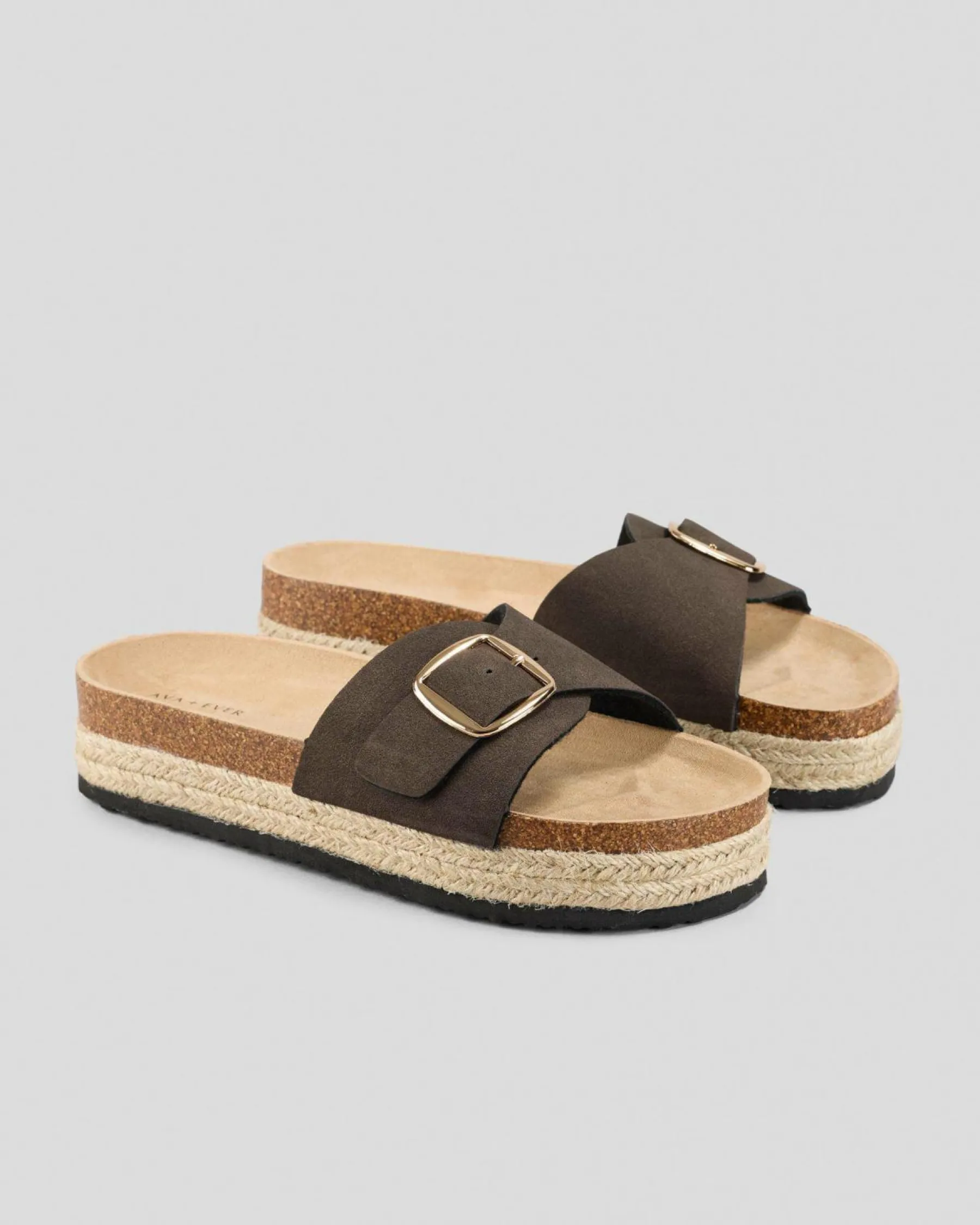 Slides*Ava And Ever Bliss Flatform Shoes Chocolate