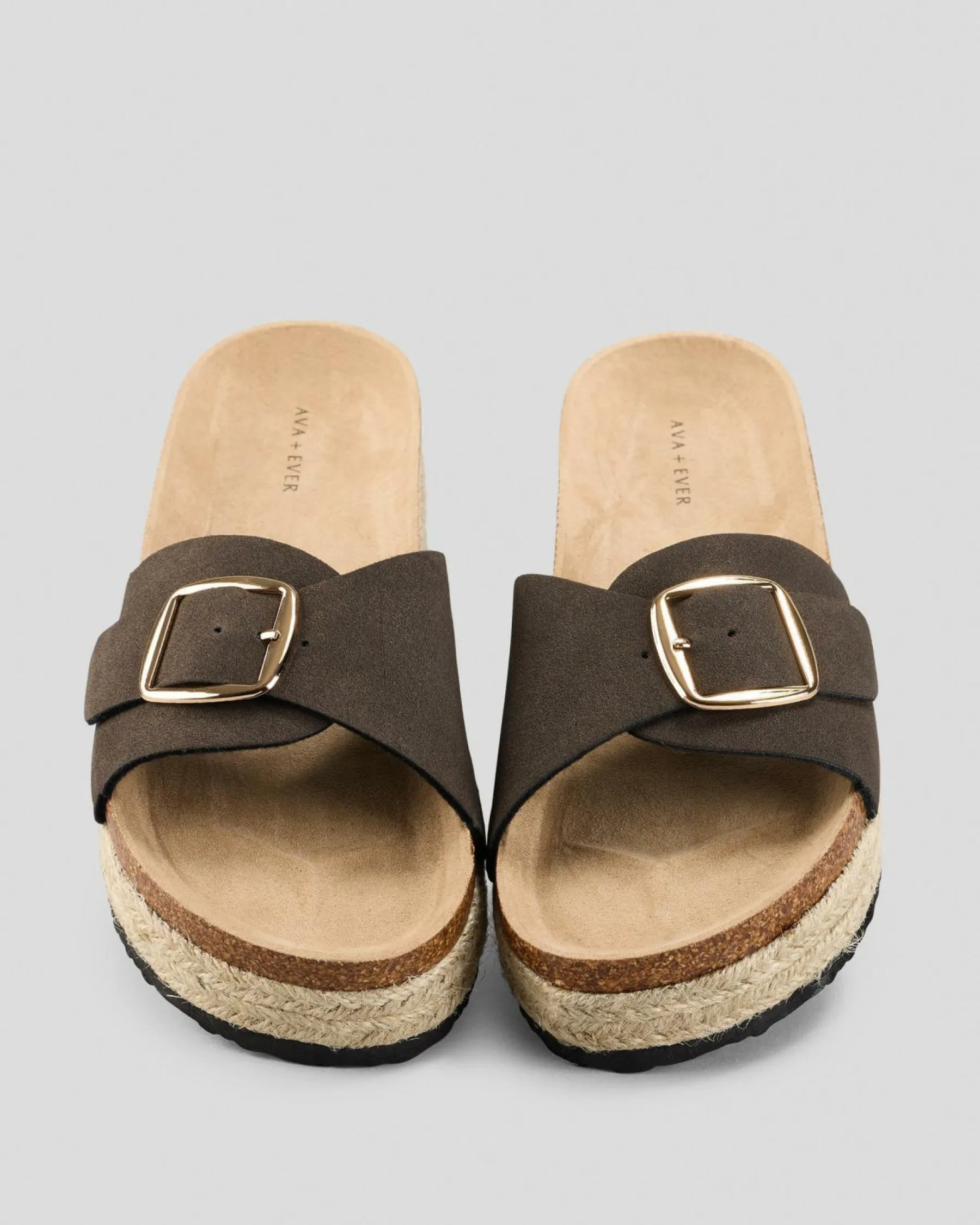 Slides*Ava And Ever Bliss Flatform Shoes Chocolate
