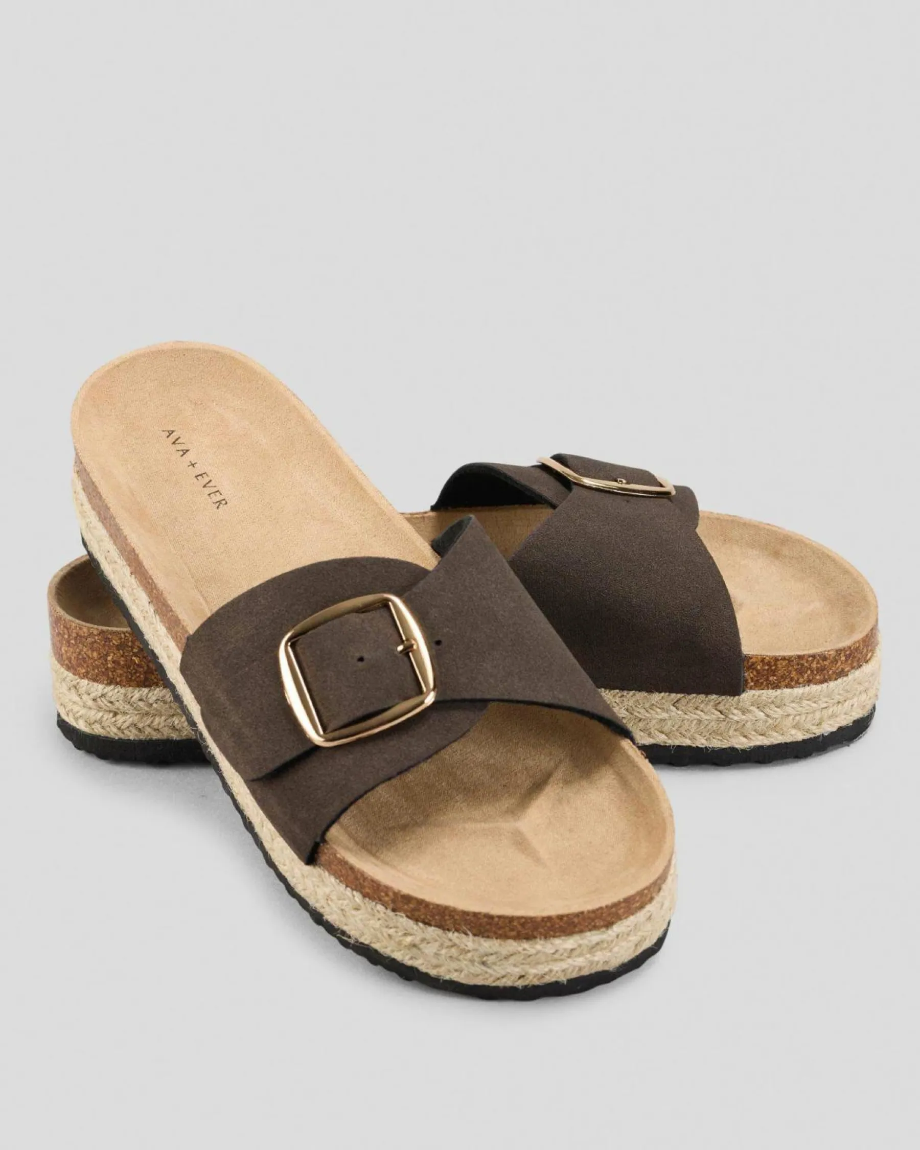 Slides*Ava And Ever Bliss Flatform Shoes Chocolate