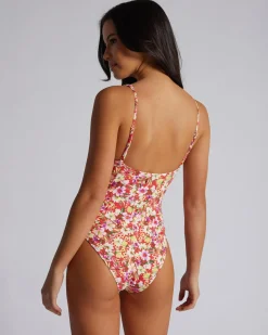 One Pieces*Rhythm Bloom Floral Underwire One Piece Swimsuit Red