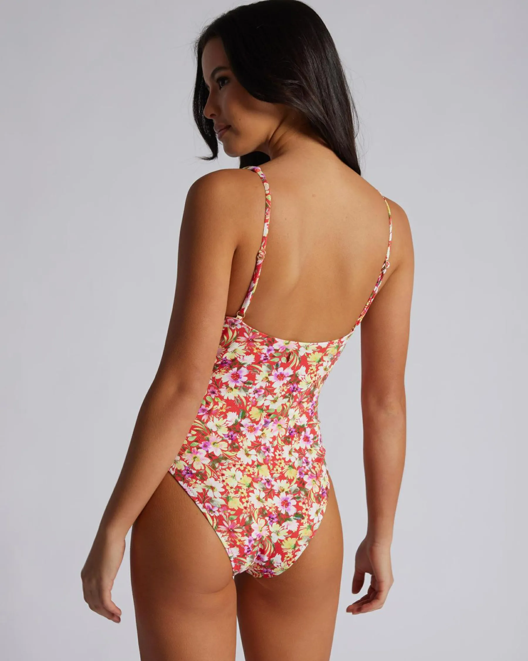 One Pieces*Rhythm Bloom Floral Underwire One Piece Swimsuit Red