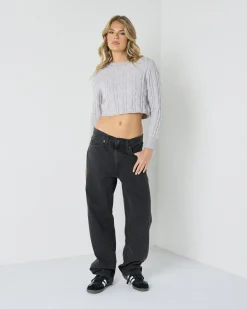Knitwear|Jumpers & Hoodies*Ava And Ever Bookworm Cable Knit Jumper Grey