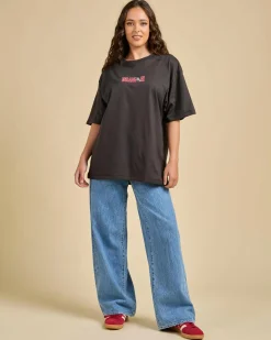 Tops*Wrangler Boot Scootin' Slouch T-Shirt Worn Black