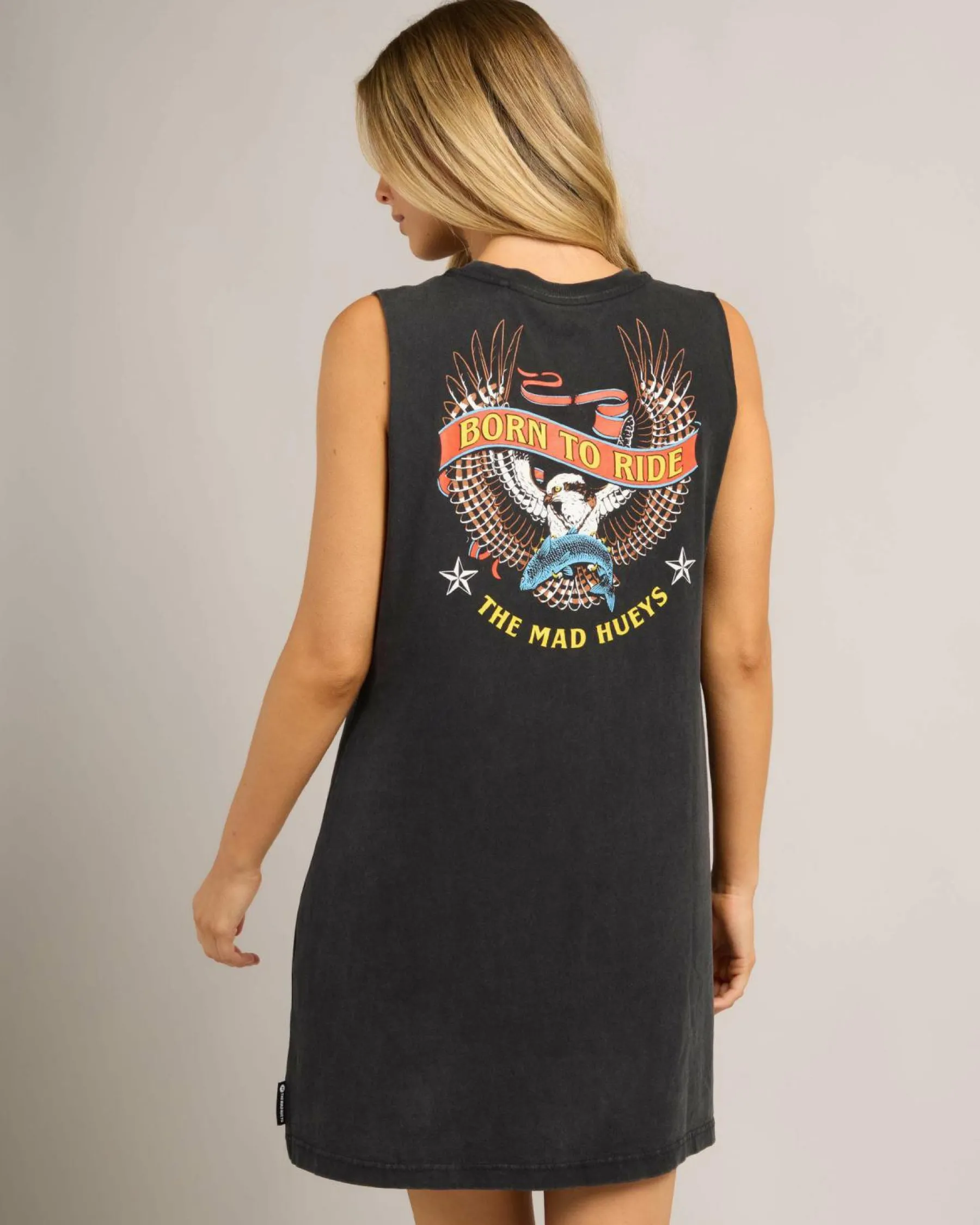Dresses*The Mad Hueys Born To Ride Muscle Dress Washed Black