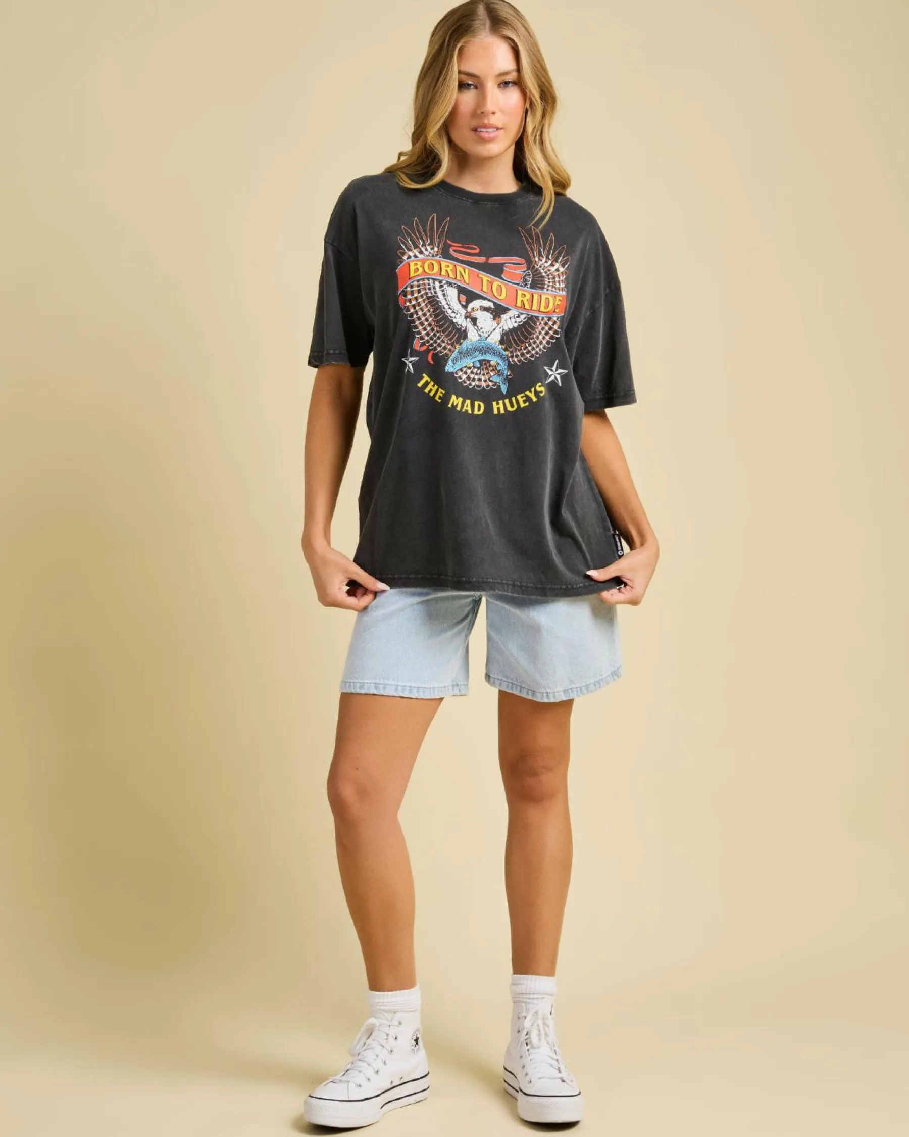 Discount Born To Ride Oversized T-Shirt Women Tops