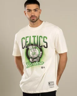 Tops & T-Shirts*Mitchell & Ness Boston Celtics Frame T-Shirt Egret
