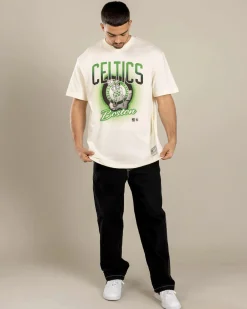 Tops & T-Shirts*Mitchell & Ness Boston Celtics Frame T-Shirt Egret