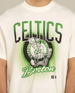 Tops & T-Shirts*Mitchell & Ness Boston Celtics Frame T-Shirt Egret