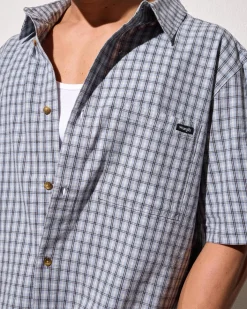 Tops & T-Shirts*Wrangler Boxcar Short Sleeve Shirt Concrete Sky