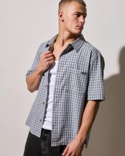 Tops & T-Shirts*Wrangler Boxcar Short Sleeve Shirt Concrete Sky