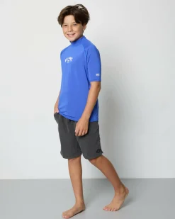 Rashies*Billabong Boys' All Day Arch Short Sleeve Rash Vest Cobalt