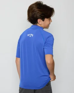 Rashies*Billabong Boys' All Day Arch Short Sleeve Rash Vest Cobalt
