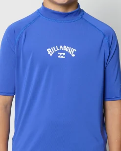 Rashies*Billabong Boys' All Day Arch Short Sleeve Rash Vest Cobalt