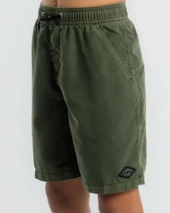 Board Shorts|Shorts & Bottoms*Billabong Boys' All Day Overdye Layback Beach Shorts Dark Military