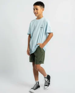 Board Shorts|Shorts & Bottoms*Billabong Boys' All Day Overdye Layback Beach Shorts Dark Military