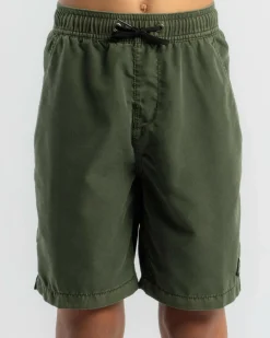 Board Shorts|Shorts & Bottoms*Billabong Boys' All Day Overdye Layback Beach Shorts Dark Military