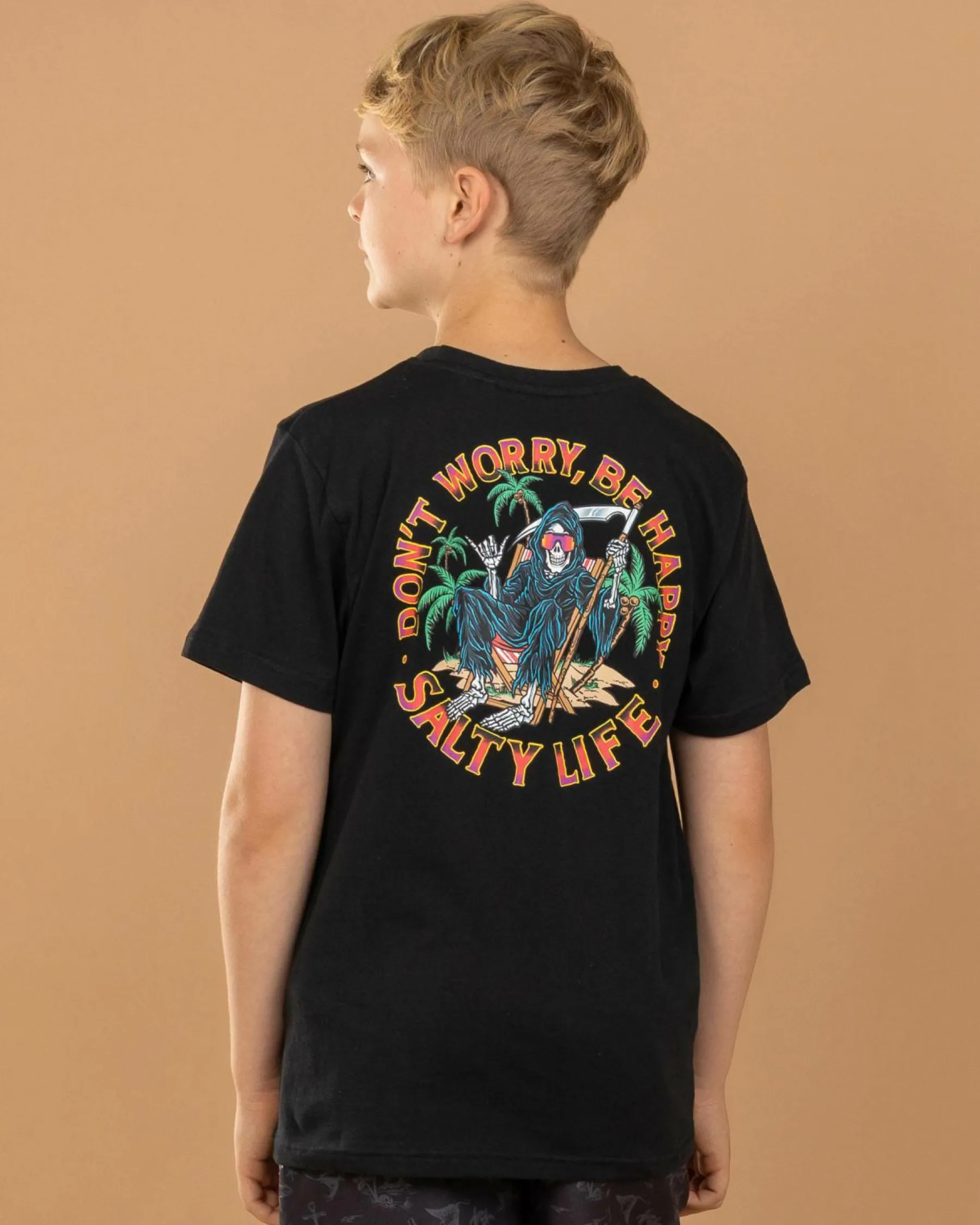 Tops & T-Shirts*Salty Life Boys' Be Happy T-Shirt Black