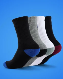 Socks & Accesories*Santa Cruz Boys' Bold Shadow Dot Crew Socks 4 Pack Black White-gmarle