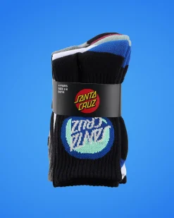 Socks & Accesories*Santa Cruz Boys' Bold Shadow Dot Crew Socks 4 Pack Black White-gmarle