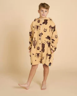 Clearance Boys' Boots Scootin Zip Thru Hooded Towel Kids Towels