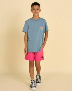 Board Shorts|Shorts & Bottoms*Skylark Boys' Brightside Elastic Waist Shorts Orange/pink