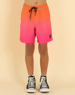 Board Shorts|Shorts & Bottoms*Skylark Boys' Brightside Elastic Waist Shorts Orange/pink