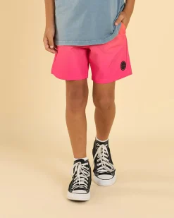 Board Shorts|Shorts & Bottoms*Skylark Boys' Brightside Elastic Waist Shorts Orange/pink