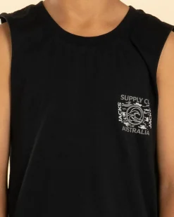 Tops & T-Shirts*Jacks Boys' Camoflow Muscle Tank Black