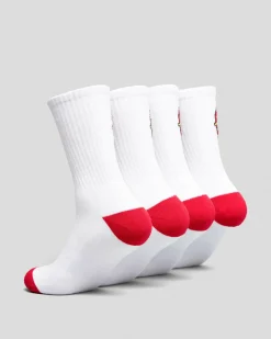 Socks & Accesories*Santa Cruz Boys' Classic Dot Crew Socks 4 Pack White