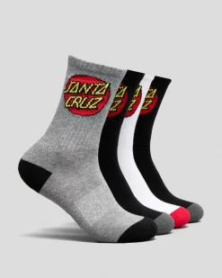 Socks & Accesories*Santa Cruz Boys' Classic Dot Crew Socks 4 Pack Multi