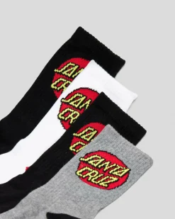 Socks & Accesories*Santa Cruz Boys' Classic Dot Crew Socks 4 Pack Multi