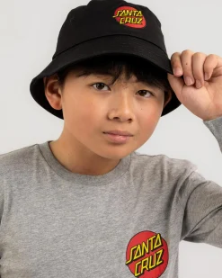Headwear*Santa Cruz Boys' Classic Dot Patch Bucket Hat Black