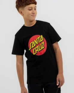 Tops & T-Shirts*Santa Cruz Boys' Classic Dot Puff Front T-Shirt Black