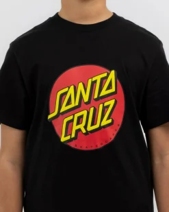 Tops & T-Shirts*Santa Cruz Boys' Classic Dot Puff Front T-Shirt Black
