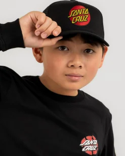 Headwear*Santa Cruz Boys' Classic Dot Trucker Cap Black