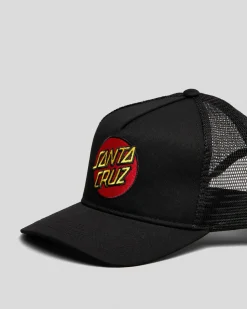 Headwear*Santa Cruz Boys' Classic Dot Trucker Cap Black