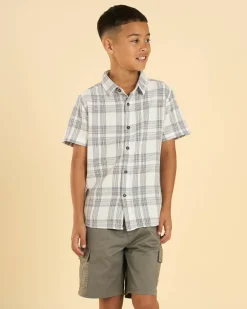 Tops & T-Shirts*Jacks Boys' Coordinate Short Sleeve Shirt Off White/black