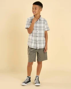Tops & T-Shirts*Jacks Boys' Coordinate Short Sleeve Shirt Off White/black