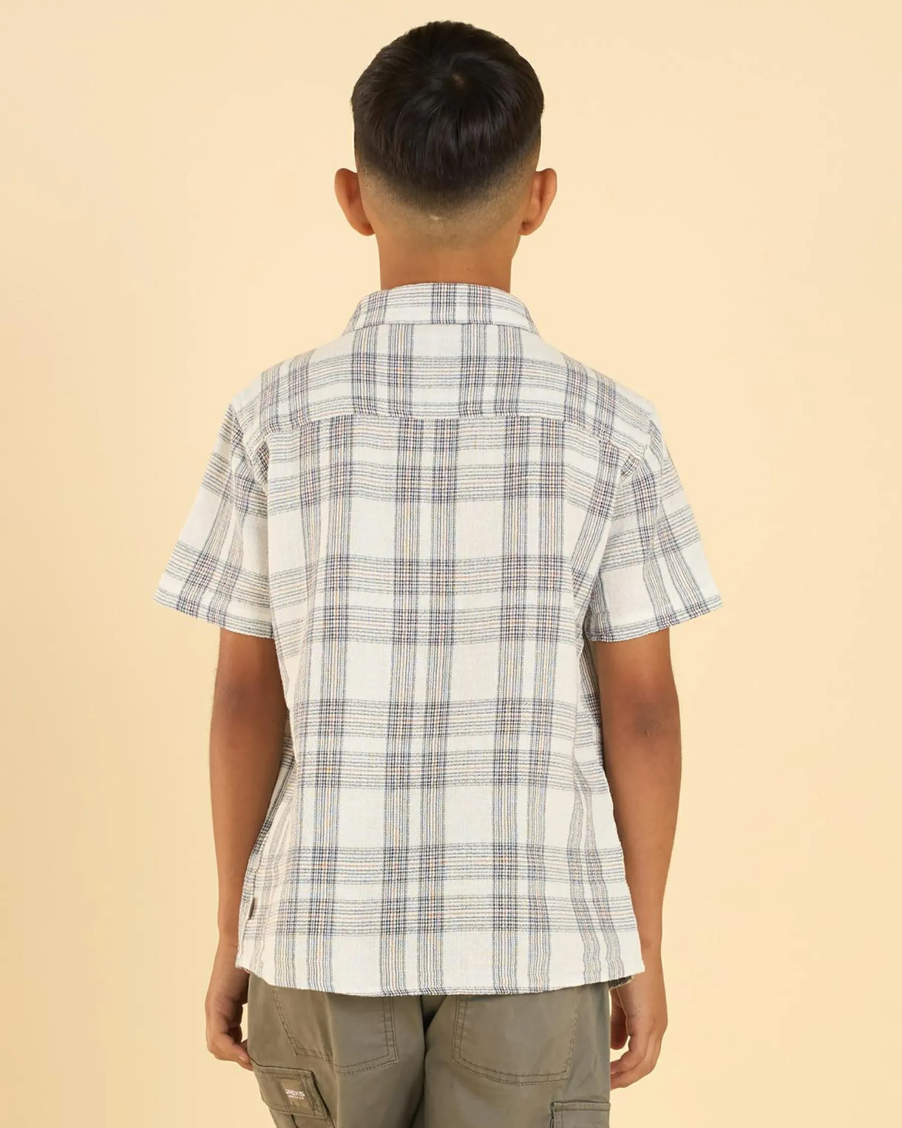 Tops & T-Shirts*Jacks Boys' Coordinate Short Sleeve Shirt Off White/black