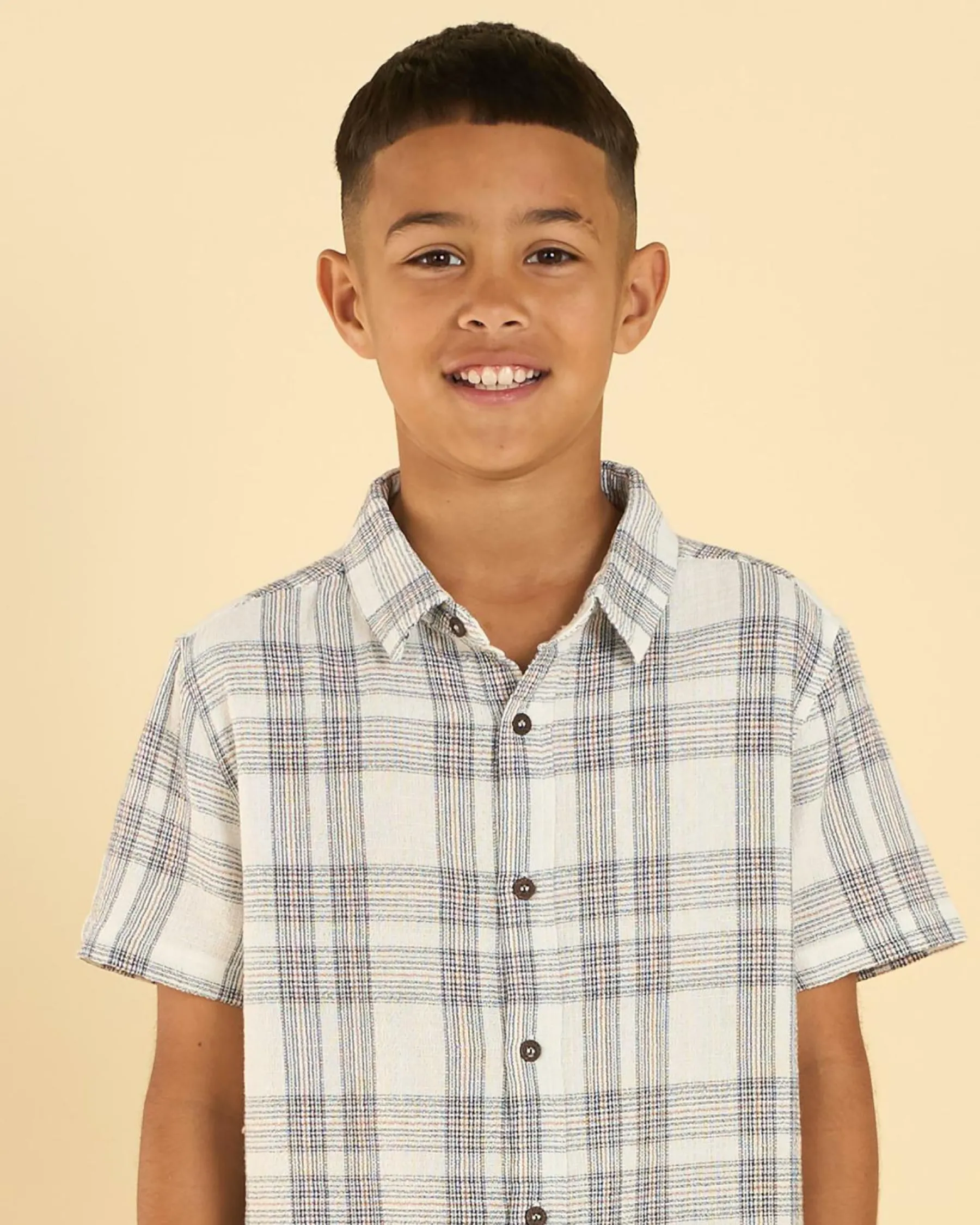 Tops & T-Shirts*Jacks Boys' Coordinate Short Sleeve Shirt Off White/black
