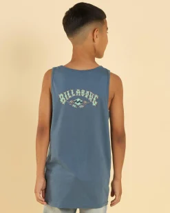 Tops & T-Shirts*Billabong Boys' Crossboards Tank Steel Blue