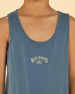 Tops & T-Shirts*Billabong Boys' Crossboards Tank Steel Blue