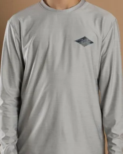 Rashies*Billabong Boys' Diamond Shoreline Long Sleeve Rash Vest Light Grey Heather
