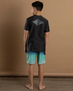 Hot Boys' Diamond Shoreline Short Sleeve Rash Vest Kids/BOY Rashies