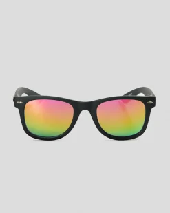 Eyewear*Carve Boys' Digger Sunglasses Matt Black/ Grey/ Rainbow Iridium