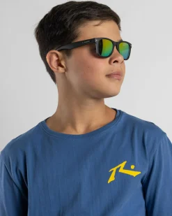 Eyewear*Carve Boys' Digger Sunglasses Matt Black/ Grey/ Rainbow Iridium