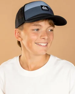 Headwear*Quiksilver Boys' Emu Coop Cap Black Reconnect Stripe